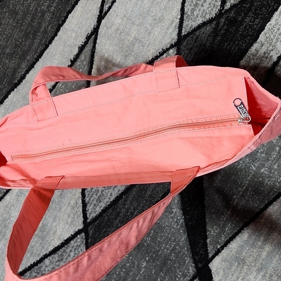 VINTAGE VS PINK 2014 CANVAS FULL-ZIP PEACH-PINK POCKETS TOTE - Picture 8 of 12